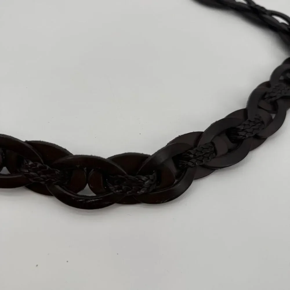 Express Leather Belt Brown Boho Tasssel Fringe Size Large Western